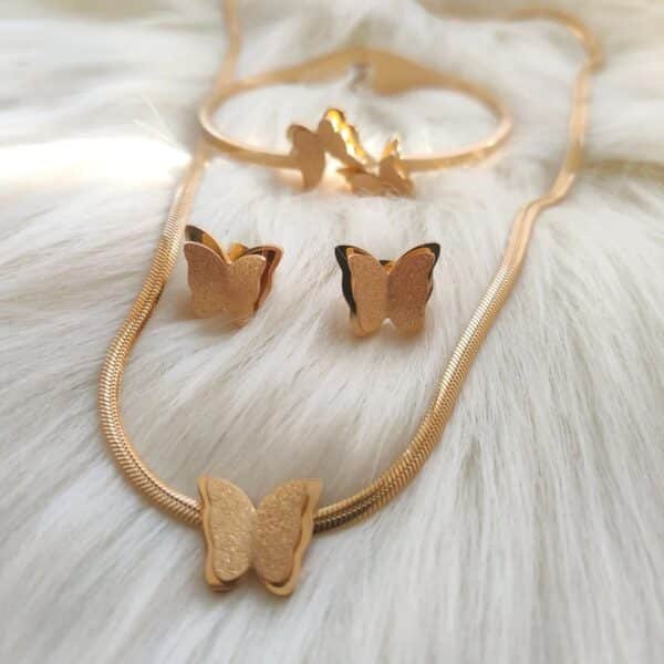 Butterfly Jewelry Set for Women Gold