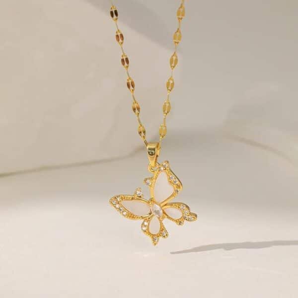 Butterfly Necklace for Women Gold