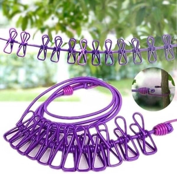 Portable Clothesline with Clips