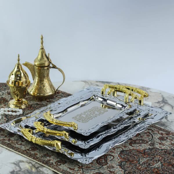 Elegant and ornate metal tray